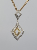 14K White & Yellow Gold Diamond Geometric Pendant Approximate t.c.w. 0.14