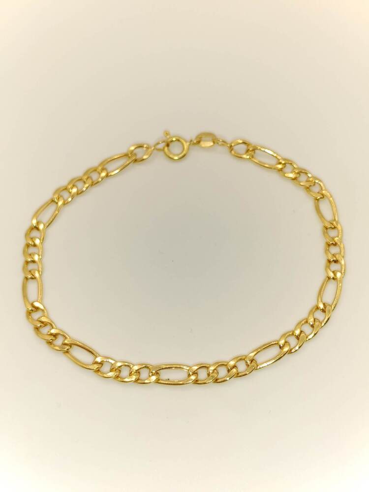 18 Karat Yellow Gold Figaro Bracelet