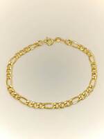 18 Karat Yellow Gold Figaro Bracelet