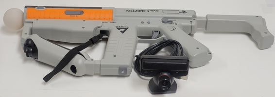 PS3 RIFLE WITH MOVE CONTROLLERS AND CAMERA 
