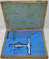 NSK Japan 0-6 in. Range x 4 in. Base Depth Micrometer - with Case - 6 Rods 