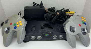 Nintendo N64 (NUS-001) Console with 2x Controllers, Cords, TESTED