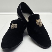 ALDO Asearwen Black Velvet Men's SIZE 10.5 Loafer with Puma Embellishment 