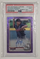 2020 Topps Bowman Chrome VAUGHN GRISSOM Purple Auto RC Autograph Rookie PSA 9