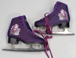 Dorel True Star Skates Hannah Montana Figure Skates Size 2 Purple Sparkle