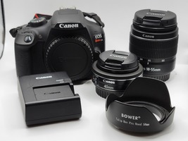 Canon EOS Rebel T6 Digital SLR Camera Bundle, Zoom & Macro Lenses, Tripod, Bag