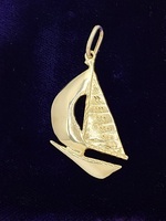 14K Yellow Gold Sailboat Pendant