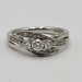 14k White Gold Corona "Past Present Future" Diamond Ring  Size 6.5  0.40ct