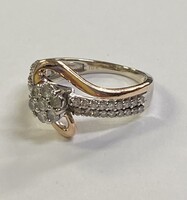 Two Tone 10k Gold Diamond Cluster Size 6