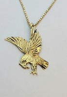 14k Yellow Gold Flying Eagle Pendant 