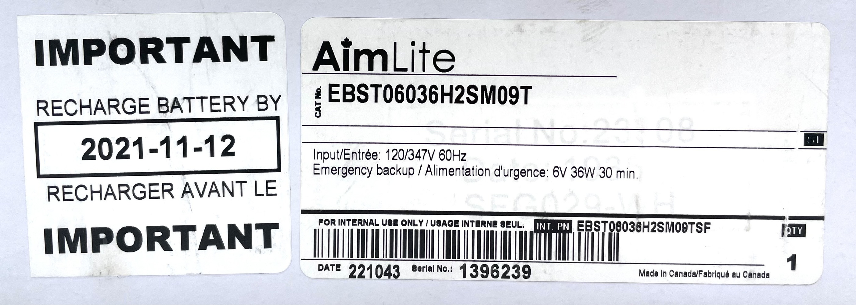 Aimlite EBST12072-2SM09T Emergency Light