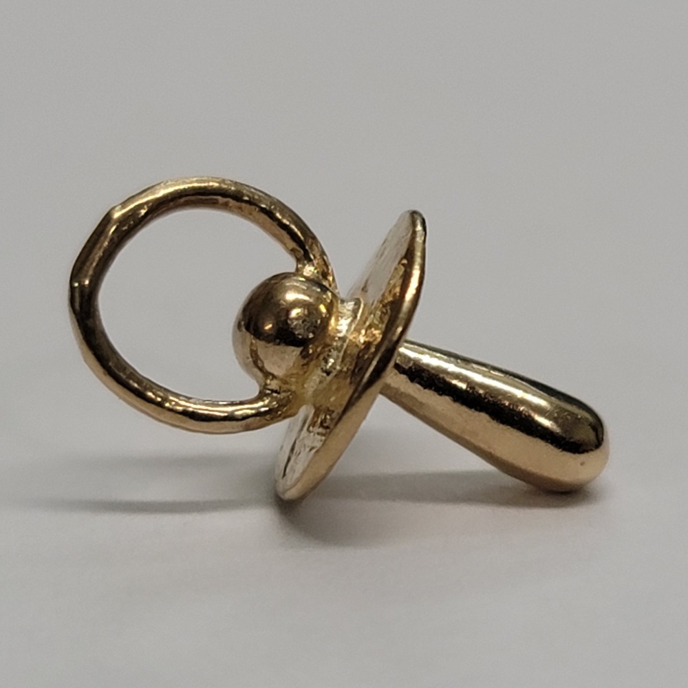 14 Karat Yellow Gold Baby Pacifier Pendant Charm Avenue Shop Swap & Sell