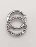 Lady's 10 Karat White Gold Double Loop Charm, with Moissanite 