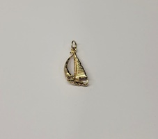 10k Yellow Gold Sailboat Pendant