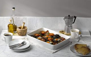 Royal Doulton Gordon Ramsay Rectangular Roaster Maze White 16"x11 1/4"