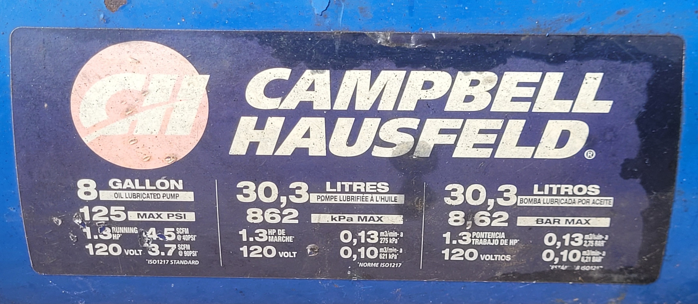 Campbell Hausfeld 8 gallon Air Compressor