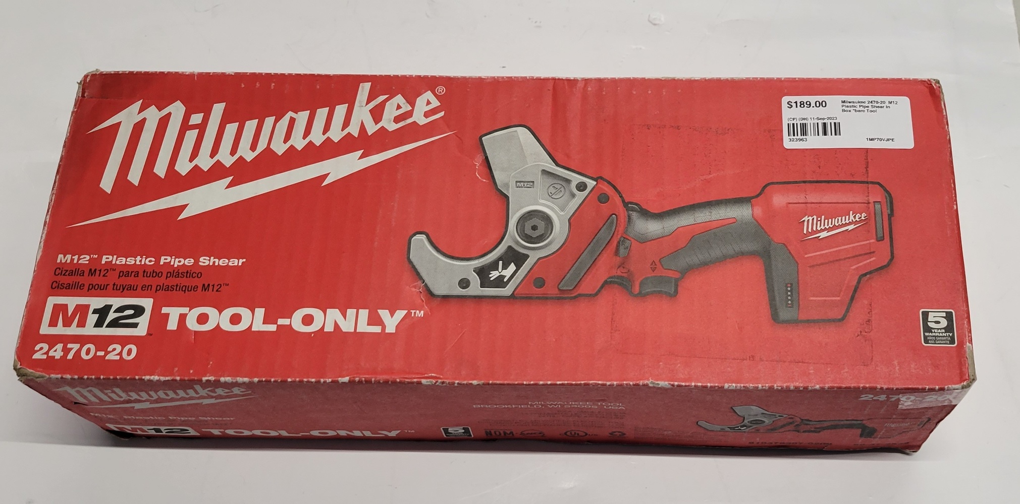 Milwaukee M12 Plastic Pipe Shear 2470-20 Bare Tool **LIKE NEW!!**