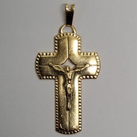 18 Karat Yellow Gold Crucifix Pendant Charm