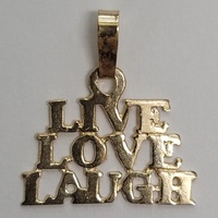 10 Karat Yellow Gold LIVE LAUGH LOVE Pendant Charm