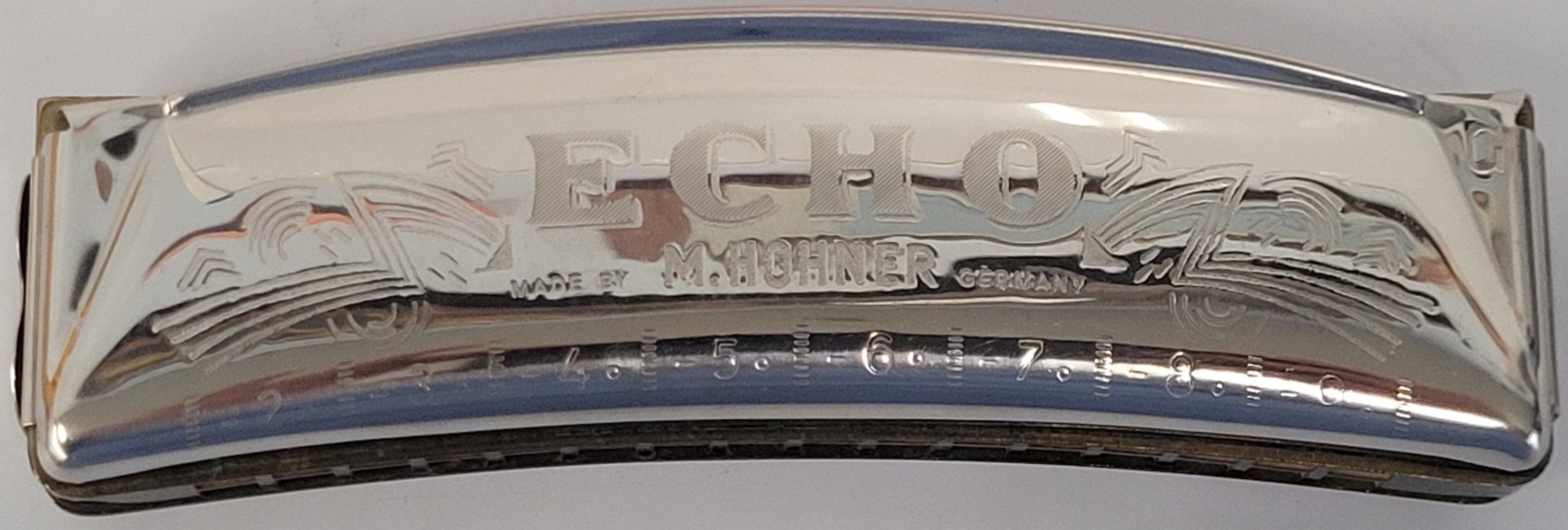 Vintage Echo M.Hohner Curved Harmonica Key of G in Original Box