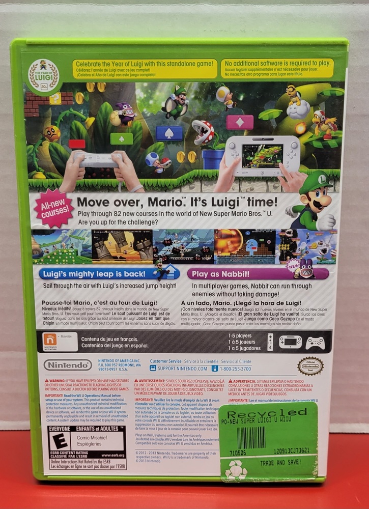 Nintendo Wii U - New Super Luigi Bros. U The Year of Luigi Game 
