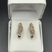 10K Two Tone Gold Champagne Diamond Cluster Earrings Approx. TCW 0.25 *NO BACKS