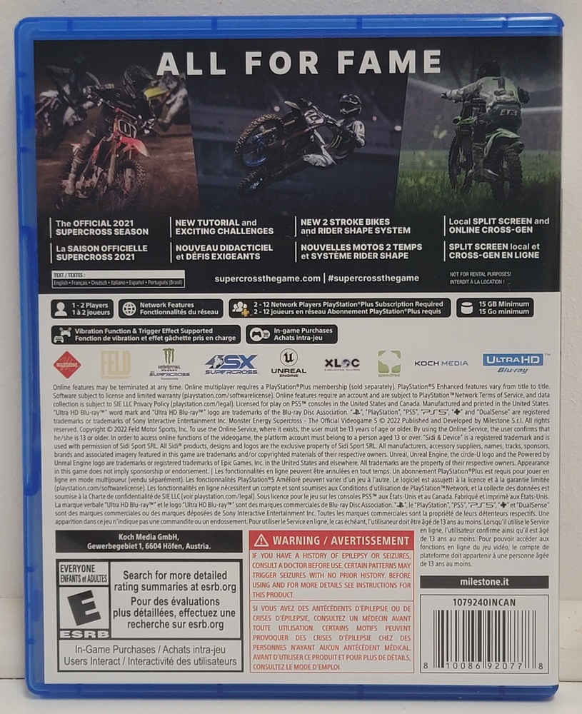 Monster Energy AMA Supercross 5 Championship **PS5 Playstation 5 (2018)**
