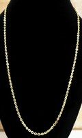 18 Karat Yellow Gold Chain Flat Oval Cable Link Necklace Size 20 Inches