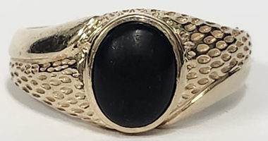 10 Karat Yellow Gold Snake Skin Pattern Ring - Size: 9