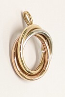10 Karat TriColour Yellow White Rose Gold Pendant Charm