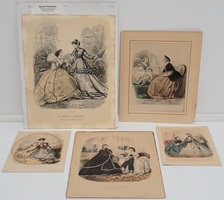 La Mode Illustrée 1862 Prints Lot of 5 