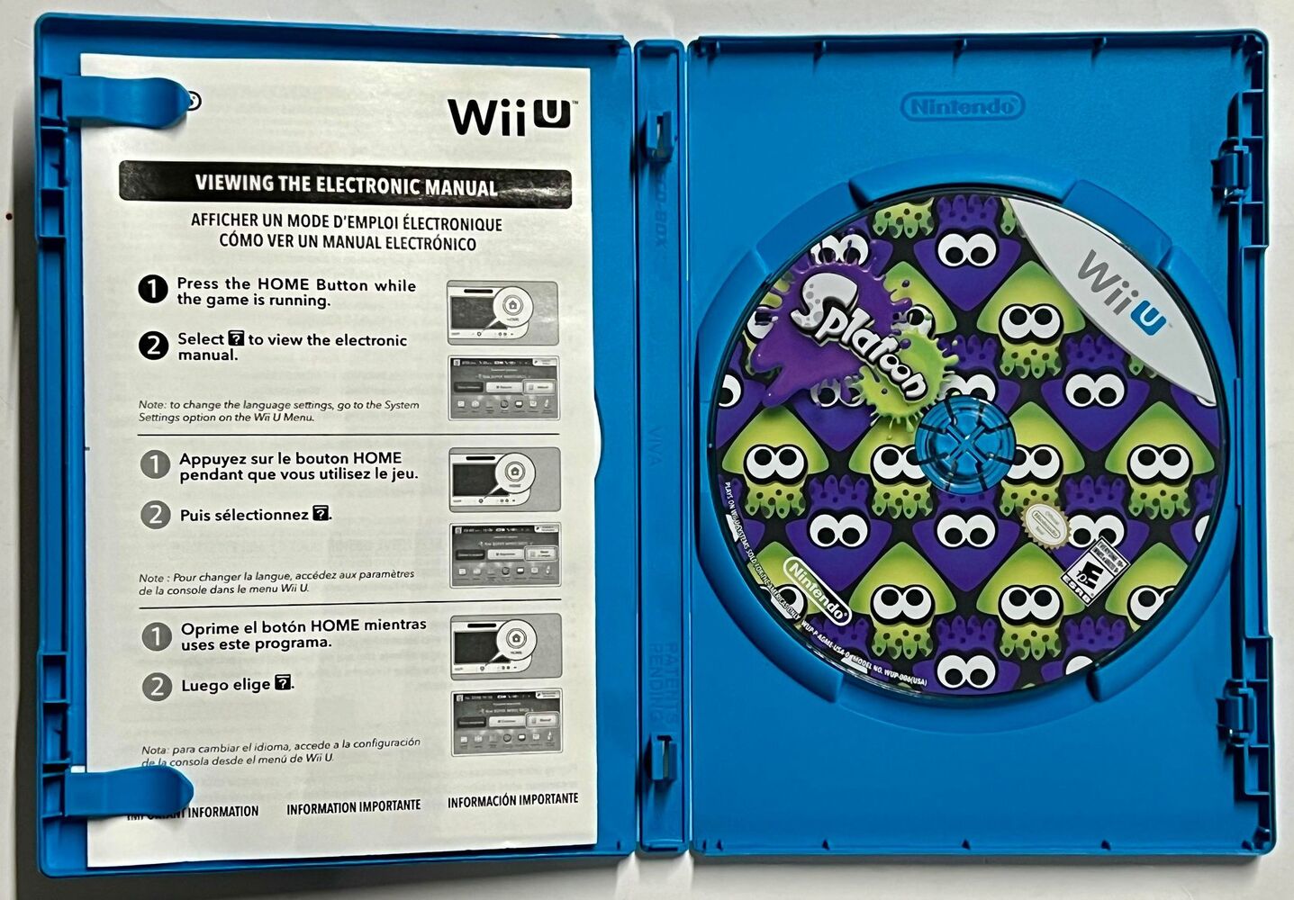 Splatoon Nintendo Wii U 2015 CIB Complete 