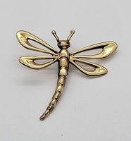 14k Yellow Gold Dragonfly Pendant