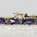 14K Yellow Gold 26 Purple Gemstone & 54 Round Diamond Tennis Bracelet - Size 8"