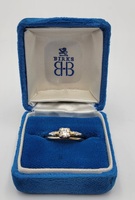 Vintage 14k-18k Two Tone Wedding Set Approximate t.c.w. 0.25 