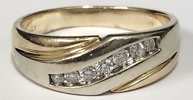 14 Karat Yellow Gold and Diamond Band Ring - Size #10.25 - 25-Points T.D.W.