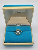14k Yellow Gold Swirly Bypass Gemstone Solitaire Ring Size 6