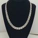 0.925 Silver Braided Herringbone Necklace 18"