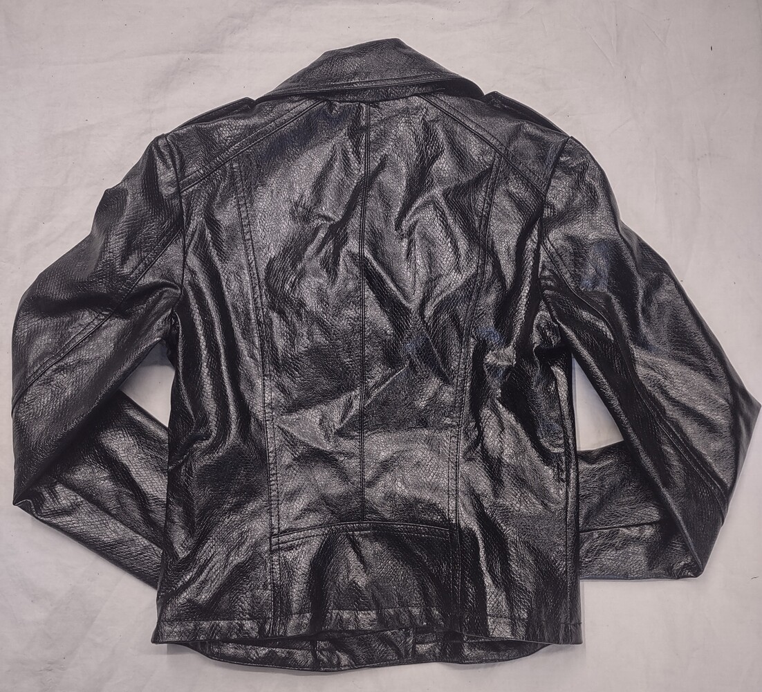 Guess Faux Leather Snake Pattern Cropped Moto Jacket - XS Women's 