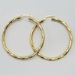 18k Yellow Gold Large Twist Patterned Hoop Earrings