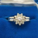 14k White Gold & Diamond Cluster Flower Ring Size 6.5