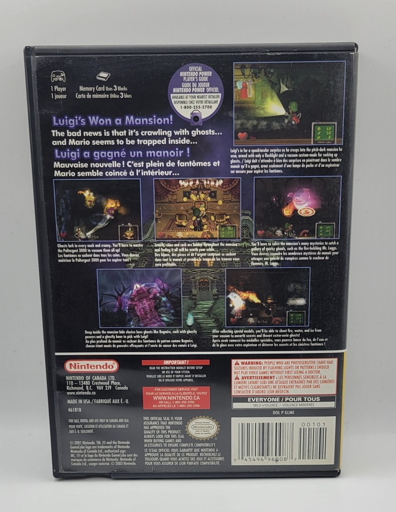 Nintendo GameCube Luigi's Mansion Player's Choice With Manual 2001