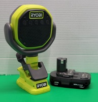 Ryobi 18v One+ Cordless VERSE Clamp Speaker with 1.5Ah Battery