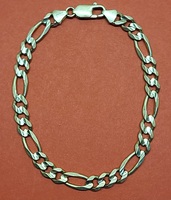 10 Karat Yellow Gold Figaro Bracelet - Size: 9-inch