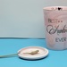 Sweet Love "Best Auntie Ever" Swirly Rose & Gold Mug with Lid and Spoon Set
