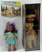 Two Vintage "Indian" Dolls with "Sleeping Eyes" Made in Hong Kong