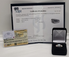 14 Karat Lab Grown Diamond Solitaire Band Ring - Size: 10.5