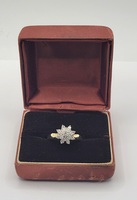 14k Yellow Gold Diamond Cluster Ring Approximate t.c..w  0.30 Size 8.25