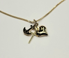 14k Yellow Hope Faith Charity Pendant