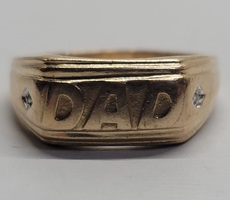 10 Karat Yellow Gold DAD Ring - Size: 11.5